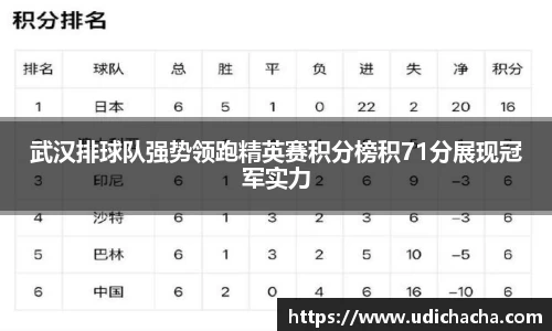 武汉排球队强势领跑精英赛积分榜积71分展现冠军实力